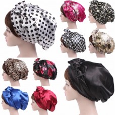 Mujer&apos;s Satin Bow Headscarf Turban Hijab Scarf Soft Sleeping Bonnet Hair Wrap JF  eb-81263789